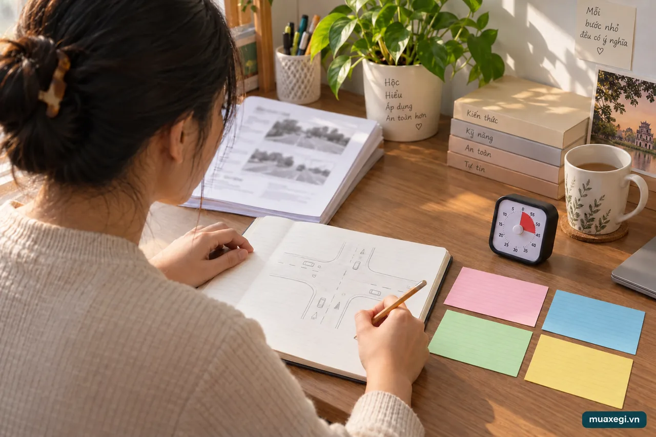 Sketch the situation, change a sign or vehicle type, then explain the answer in your own words.